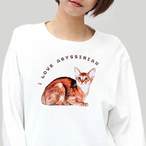 アビシニアン 猫 の 長袖 Tシャツ/メンズ レディースあります 猫好き への ギフト に 選ばれています 