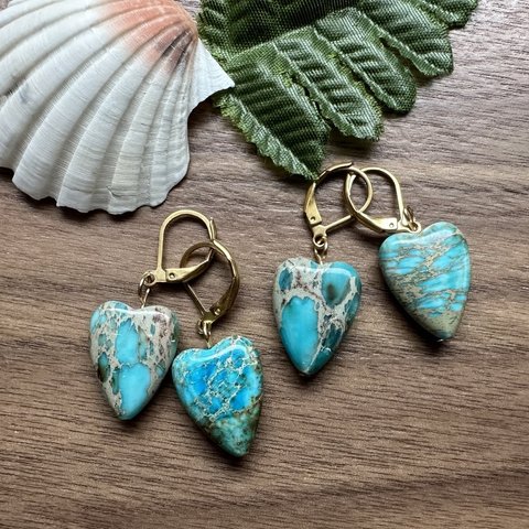 turquoise blue heart jasper🩵