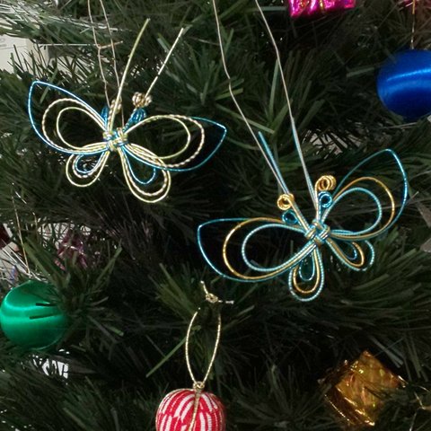 かわいい　デコって🎵　水引　蝶々 ラッピング　クリスマスオーナメント オーナメント 伝統工芸