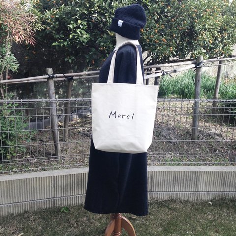 Merci  ロングLサイズ ロゴトートバッグ