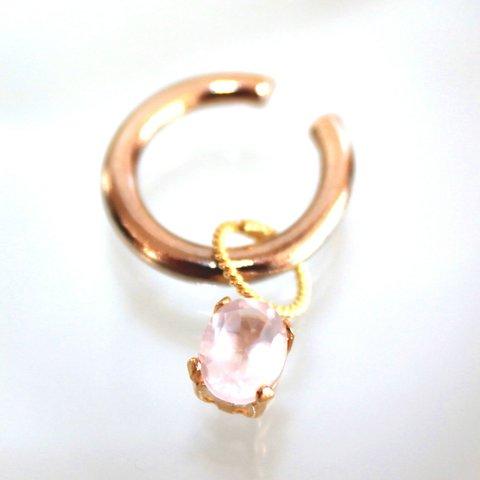 桜ローズクォーツイヤーカフ×２　3way Big Ear-cuff