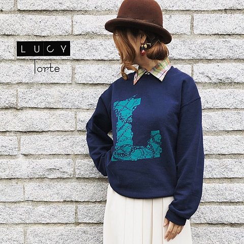 Lロゴ スウェット【NAVY】