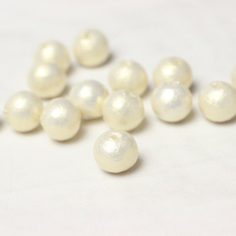 最終★【6mm15粒】国産コットンパール《リッチクリーム》