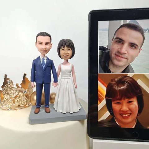 ケーキトッパー オーダーメイド 似顔絵プレゼント フィギュア人形ぬいぐるみ 結婚式祝い 周年記念日 夫婦 カップル 両親 恋人 プレゼント にプレゼント