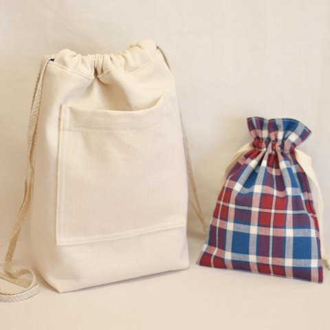 baguette bag<Madras check>