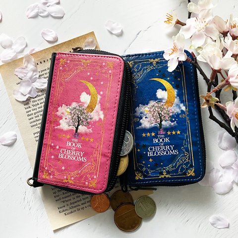 架空の洋書 夜桜の本 ミニ財布・コンパクト財布 キーウォレット