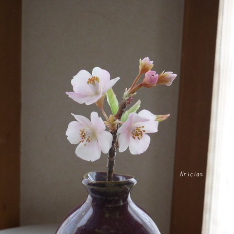 枯れない桜 ✿クレイフラワーNO.S3-３F3L