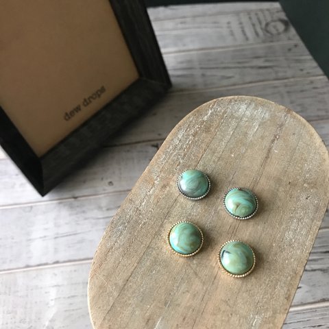 ✳︎人気✳︎シンプル♡毎日着けたいグリーンマーブルピアス✳︎