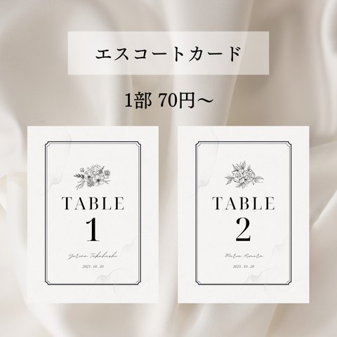 【1部¥70〜】エスコートカード 結婚式 席札（C）