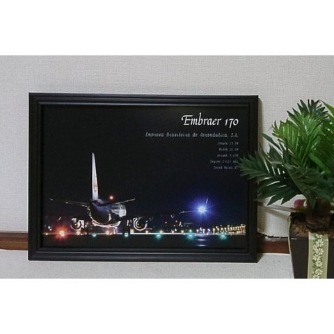 7u1■A1サイズ、空港での飛行機写真・夜景■オシャレなポスター
