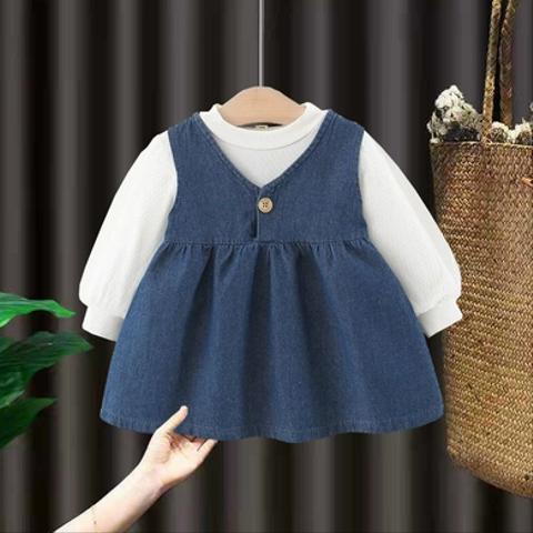  子供服ワンピース子供服ドレスベビー服女の子ベビードレス出産祝い女の子服 2枚のセット.