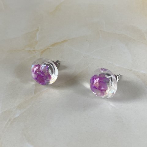 まんまるピアス purple