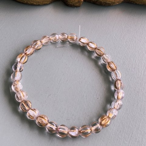 【1連30コセット】JIRI＊IVANA#czech beads#チェコビーズ　melonround6㍉ crystal/irregular bronze