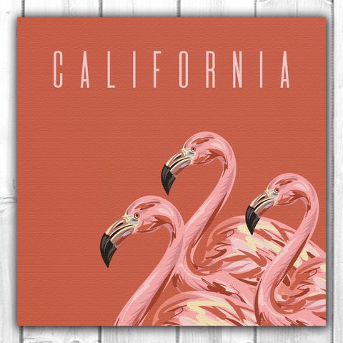 カリフォルニア フラミンゴ-California Flamingo- ファブリックアートパネル