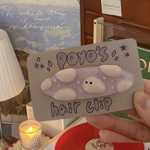 poyo's big hair clip〜purple〜