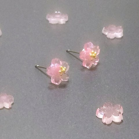 桜　さくら　ミニチュア　Sステンレス316　ピアス　