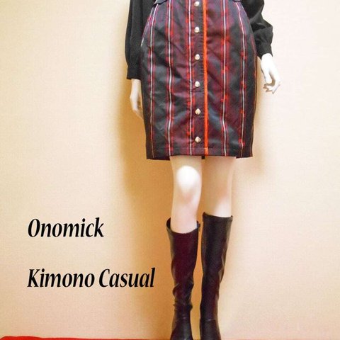 道行コートのタイトスカート Kimono Skirt WS-019/M