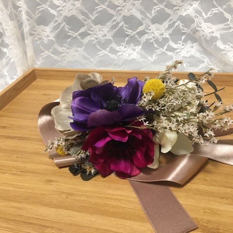 【ハンドメイド】ウェディング リストレットドライフラワー ( 結婚式 ブライダル  アクセサリー ) 