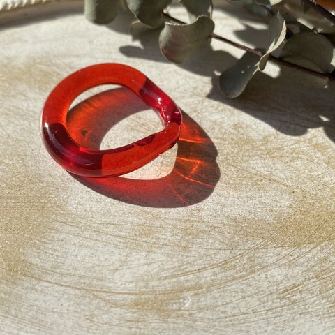 glass ring red 約15号