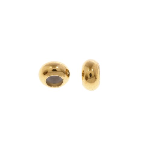 ［4個］サージカルステンレス / ロンデル / 5.5mm / 中［ ゴールド 金 ］ スペーサー / ブレスレット金具 / アクセサリーパーツ / 金具 / 金属アレルギー 対応