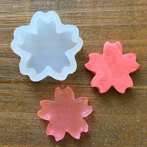 UV-LEDレジン液使用可！桜型シリコンモールド・さくら型・レジン製作・クレイクラフト・粘土に！／型番244－M