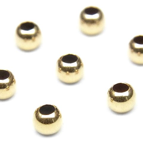 14KGF ビーズ 丸玉 2mm【10コ販売】(14K-BZ2