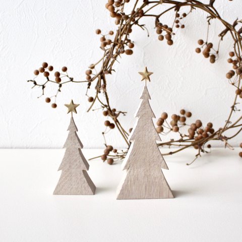 小さな木のクリスマスツリー＊ホワイトオーク＊Lサイズ