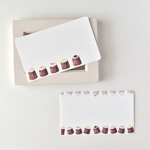 カヌレのメッセージカード 10枚　名刺サイズ プレゼント ギフト スイーツ sweets