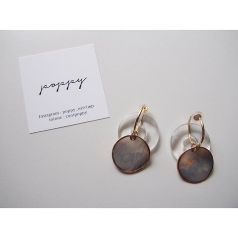 3way shell×clear earring / 3way シェル×クリアイヤリング 