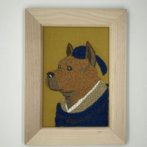 刺繍フレーム　重慶犬