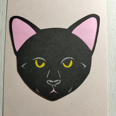 色切り絵はがき（黒猫）製作キット