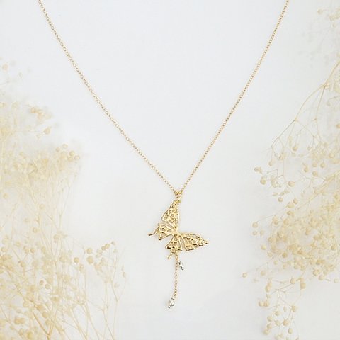 Stardust Butterfly(アゲハ蝶のネックレスA (gold))