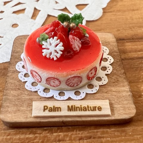 ＊palm miniature＊クリスマスケーキ🎄苺のフレジェ