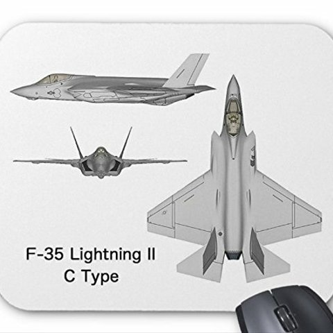 ステルス戦闘機 F-35の三面図のマウスパッド：フォトパッド（世界の戦闘機シリーズ） (C)