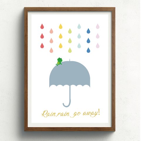 雨の日　傘　ポスター　