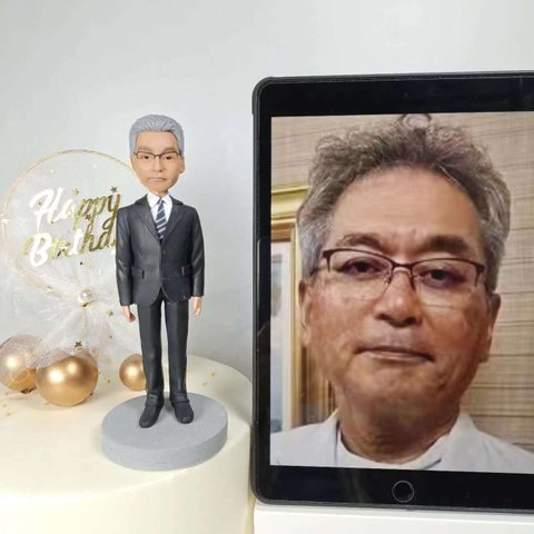 ケーキトッパー オーダーメイド 似顔絵プレゼント フィギュア人形ぬいぐるみ 上司 社長 友達 昇進 退職 還暦祝い 記念日祝い 誕生日祝い