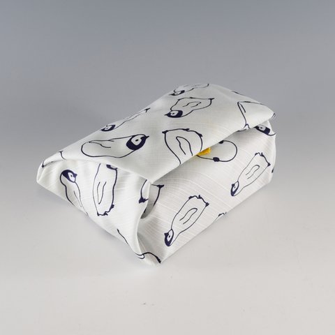 風呂敷　日本のかたち　チーフ　ペンギン　白　ふろしき　 弁当箱包み　綿100％　50cm幅