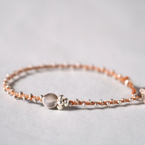 Silver braid bracelet 'Orange'