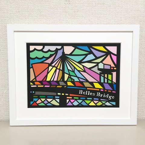 #131- Love letters to Glasgow " Glasgow Belles Bridge” Full Colour 2016◇A4（297mm×210mm）◇切絵◇貼絵