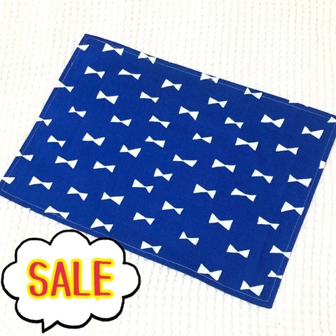  【SALE】25cm✖️35cm ランチョンマット☆リボン💙ブルー