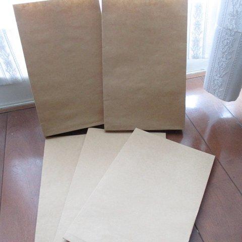 クラフト紙のマチ付き封筒５枚（マチ1.8センチ）