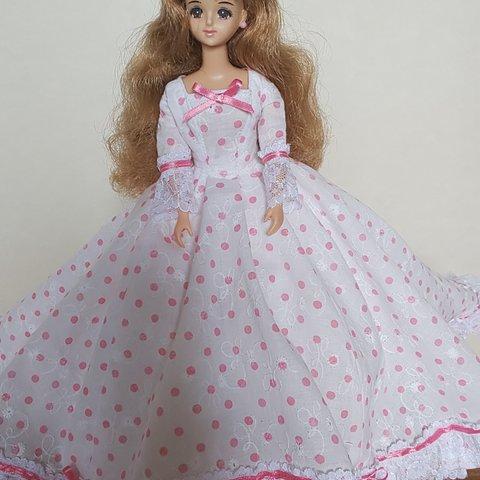 ジェニーちゃんピンクのコットンロングドレス