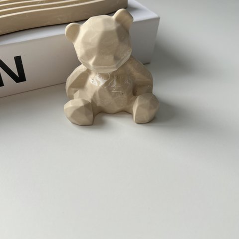  NO.28 bear object beige×White 【1点物】