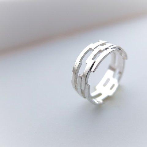 組み木シルバーリング＊KUMIKI solid silver ring