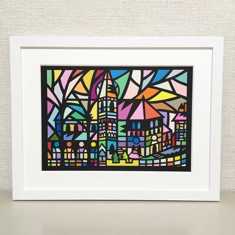 #126- Love letters to Glasgow " Oran Mor Glasgow ” Full Colour 2016◇A4（297mm×210mm）◇切絵◇貼絵