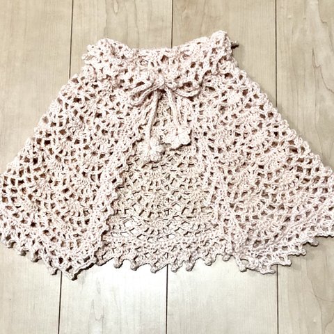 2、3歳位まで使える　ベビー　ケープ　ポンチョ(ピンク　風波)    Baby Cape Poncho  Used up  to 2 〜3years old (Pink   Wind Wave)