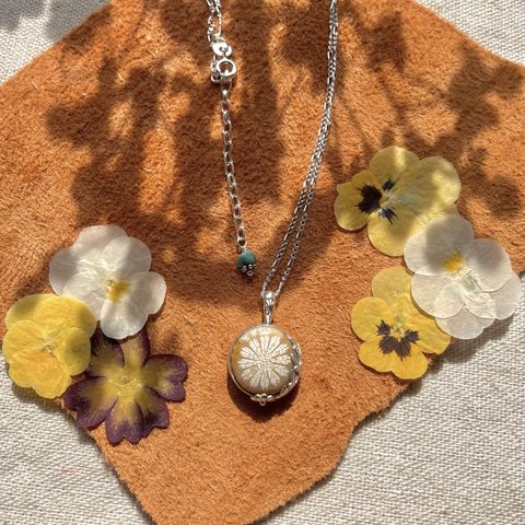  《silver925》 fossil coral ✼ flower necklace ❃