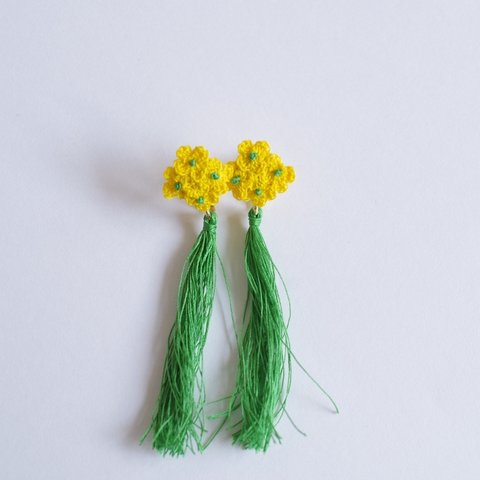 【March】菜の花のタッセルイヤリング<ビビット>