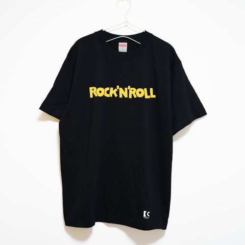 ロックンロールをデザインした音楽系Ｔシャツ  プレミアム仕様【ブラック】やや厚め生地のハイグレード半袖クルーネック