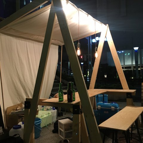 木製屋台テント(照明あり)
